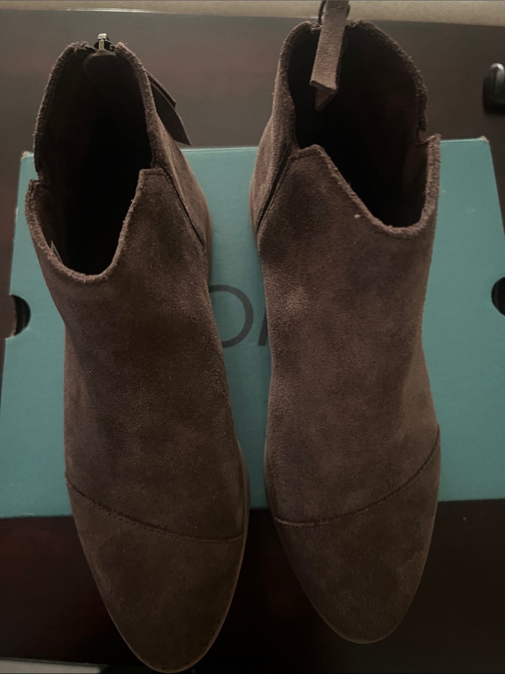 Toms Brown Suede Ankle Booties